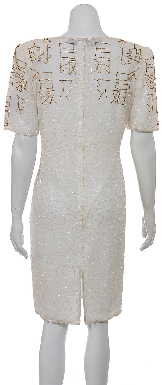 Far East Hand Beaded Short Dress — back