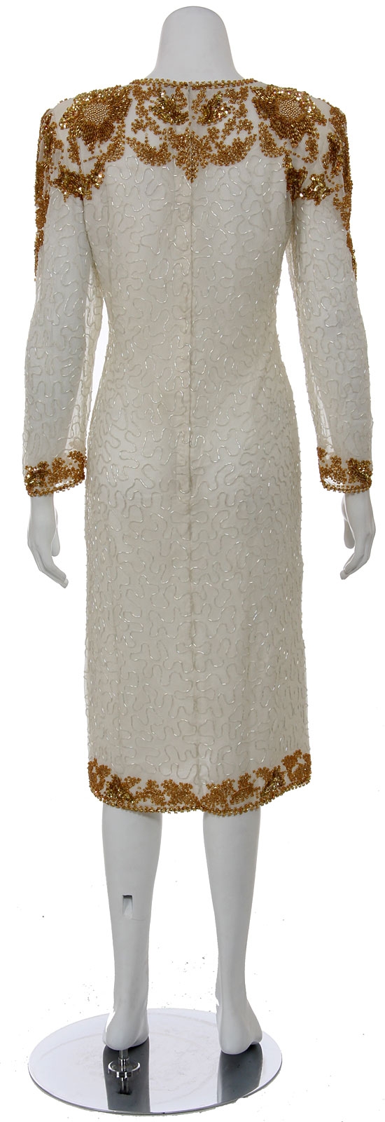 Large Floral Detailed Hand Beaded/Sequined Dress — back
