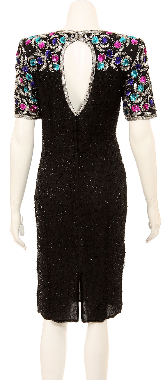 Joyful Berries Hand Beaded Formal Dress — back