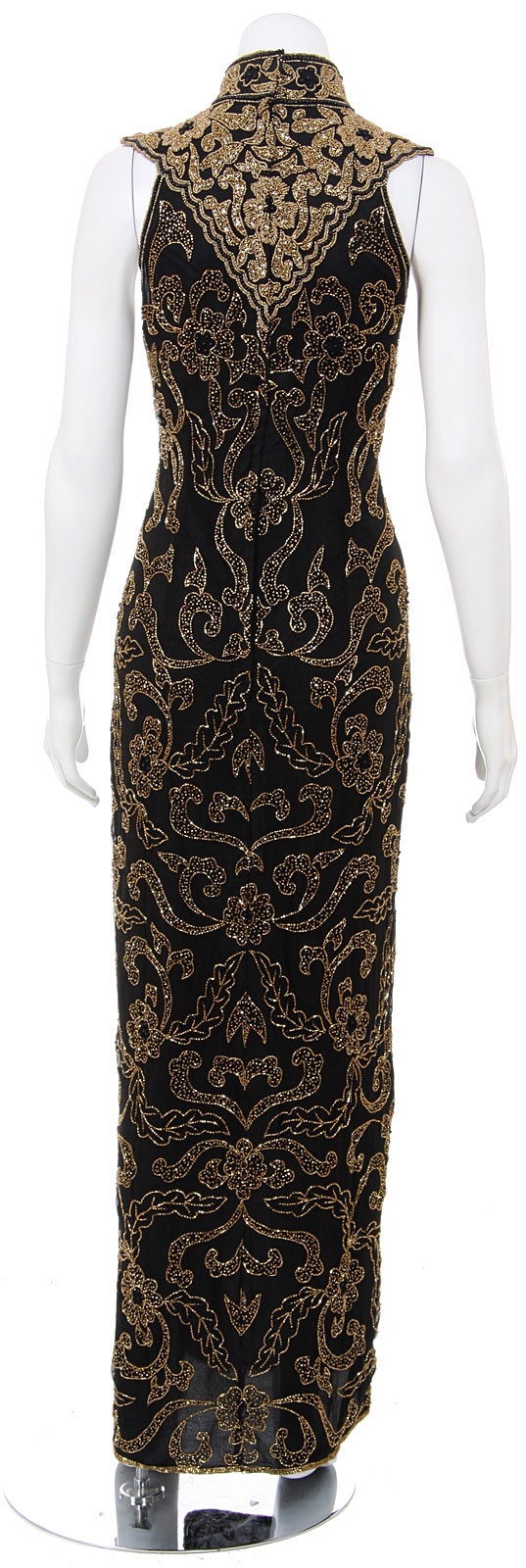 Rich Floral Design Hand Beaded Cocktail Dress — back