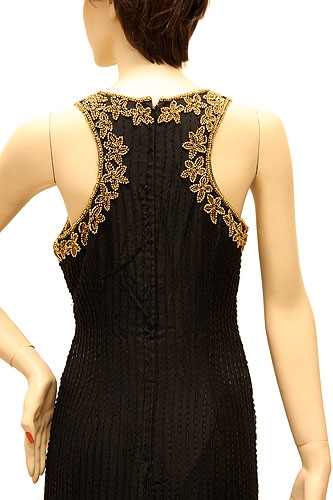 Lined Flower Beaded Formal Gown — back
