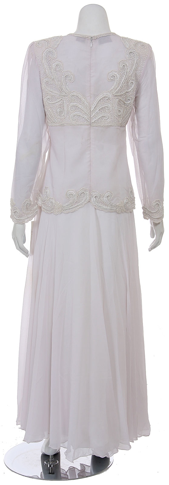 Curving Embroidery Hand Beaded Gown — back