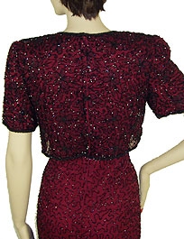 Jacket-Like Short Sleeved Beaded Formal — back