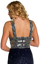 Transparent Top & Thick Back Strapped  Formal Dress — back