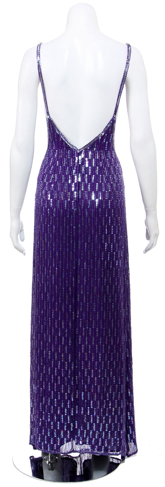 Hand Beaded Long Cocktail Dress — back