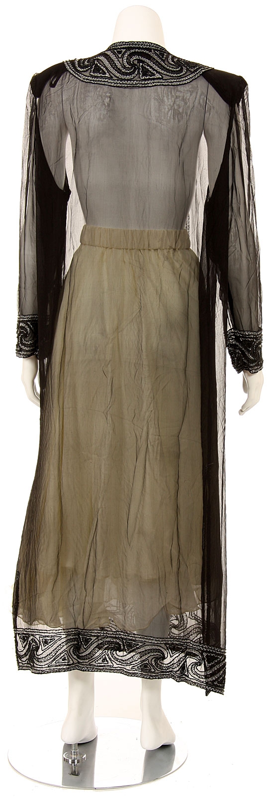Long Handbeaded See-Thru Jacket — back