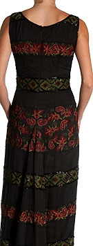Muli Color Floral Beaded Evening Dress — back