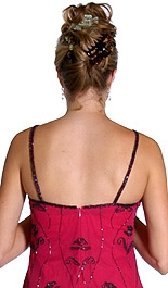 Floral Black Bead Dress — back
