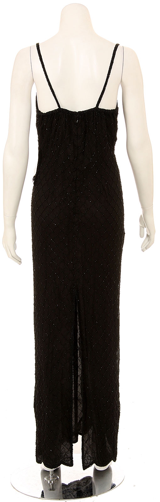 Full Length Spaghetti Strap Formal Dress — back