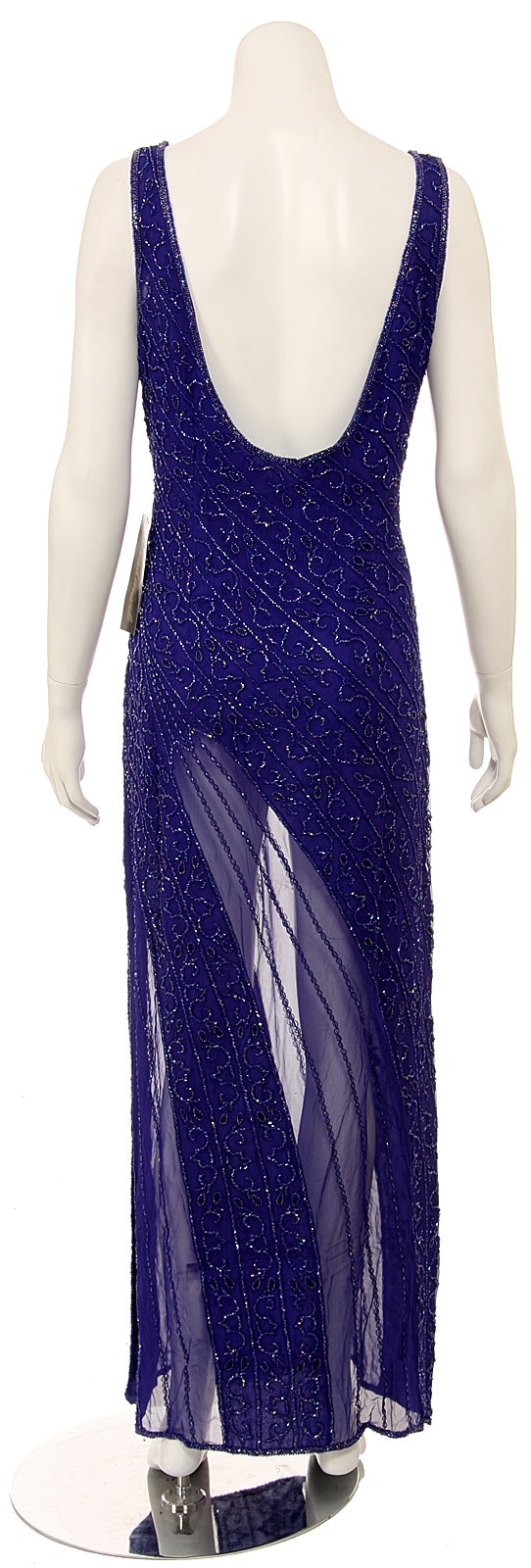 Fully Sequined Broad Strapped Evening Gown — back