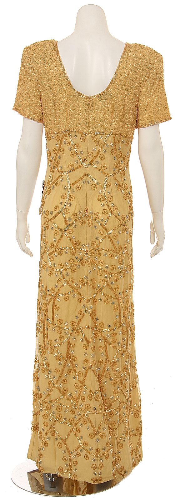 Full Length Flower Designed Evening Gown — back