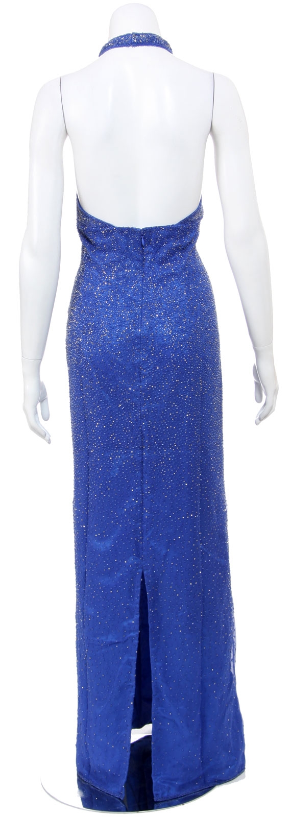 Celestial Mantle Halter Neck Beaded Paegent Dress  — back