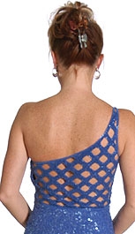 One Shouldered Beaded Dress — back