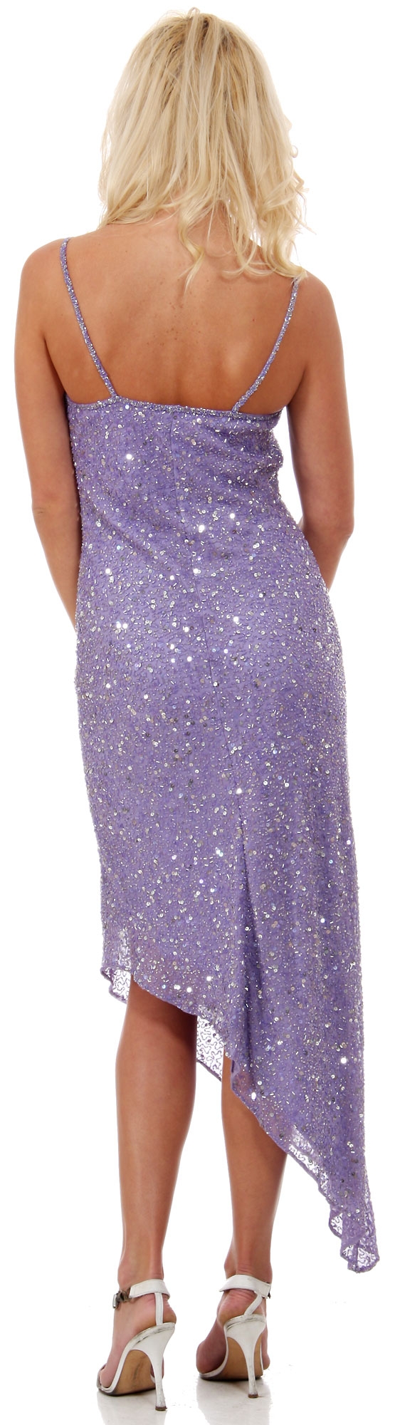 Spaghetti Straps High Low Formal Party Cocktail Dress — back