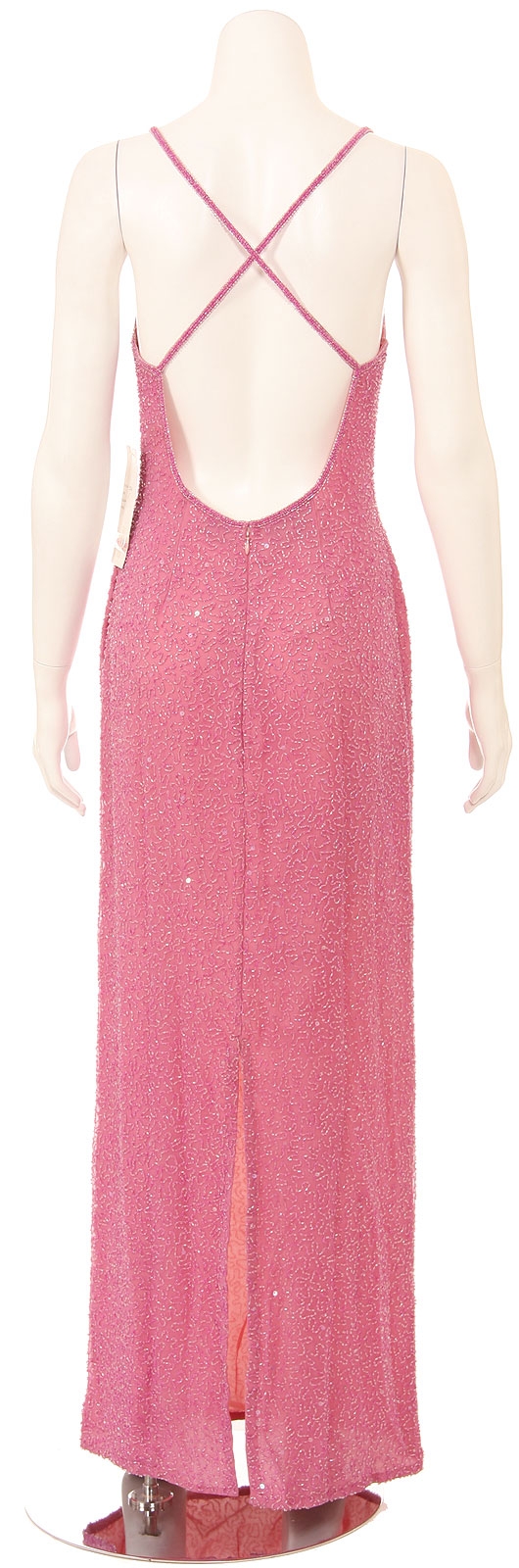 Sequined Prom Dress with Spaghetti Straps — back