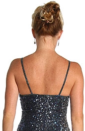 Asymmetric Top Full Length Beaded Gown — back