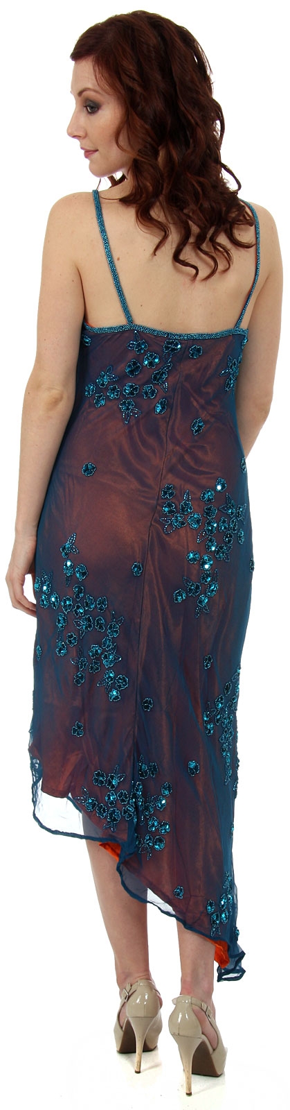Asymmetric Beaded Formal Dress  — back