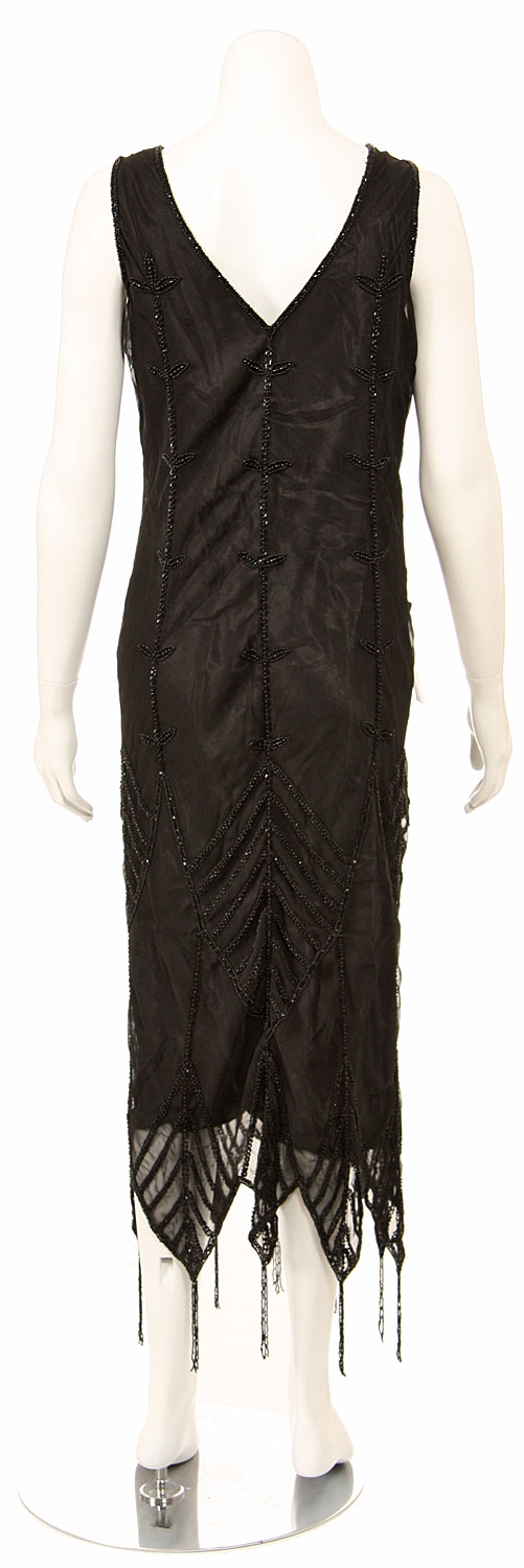 Tea Length Beaded Sequin Dress — back