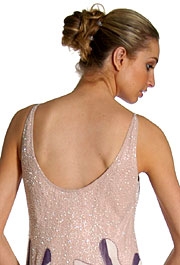 Cowl Neck Spaghetti Strap Beaded Formal Dress — back