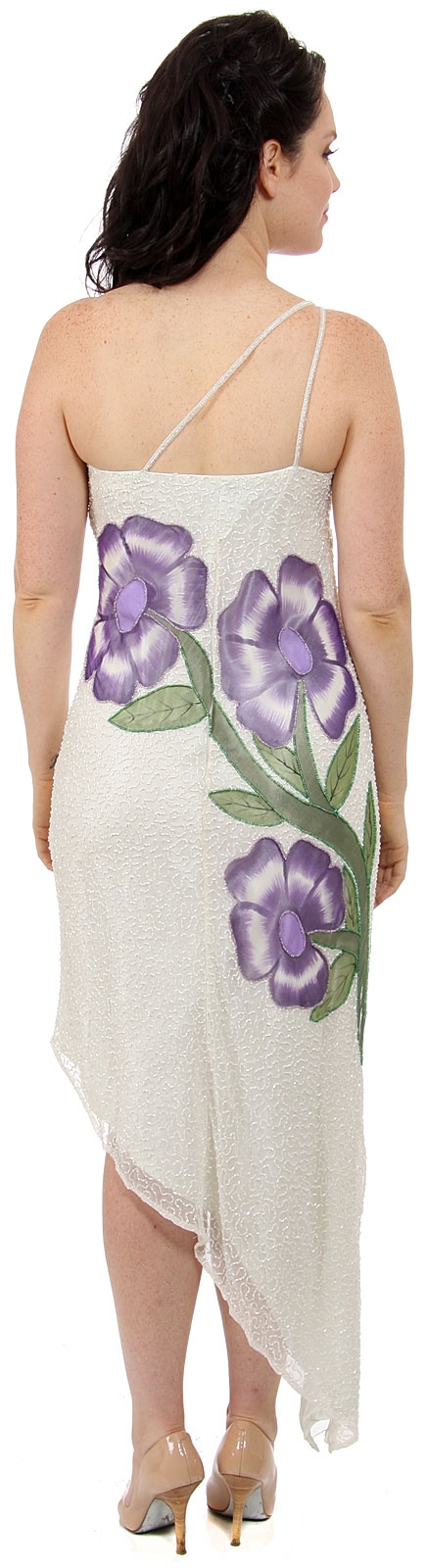 Asymmetric Single Shoulder Cocktail Dress — back