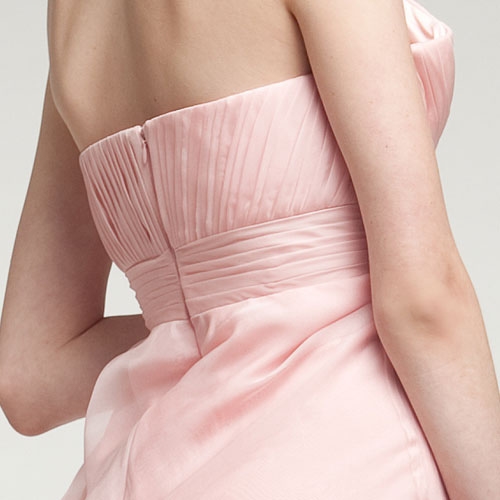 Strapless Double Layered Chiffon Formal Prom Dress — back