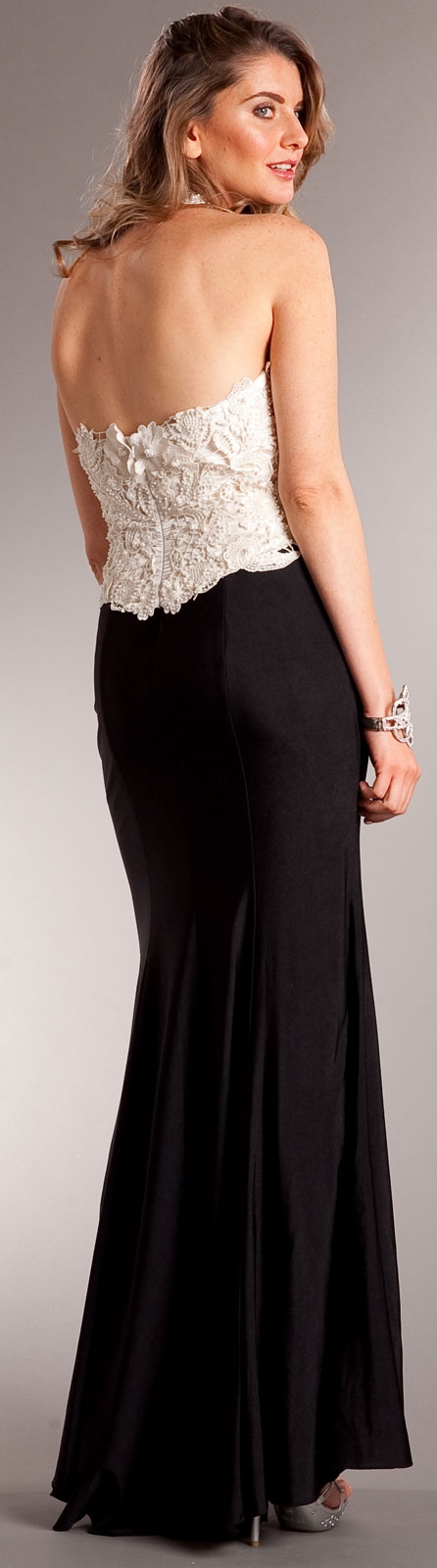 Halter Neck Mermaid Style Long Formal Prom Evening Dress — back