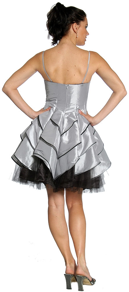 Spaghetti Party Dress with Ruffled Skirt — back