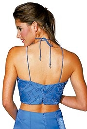 Midriff Thin Strapped Beaded Dress — back