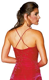 Two-Tone Satin Prom Dress with Criss-Cross Back — back