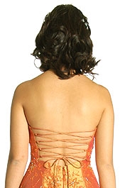 Criss Crossed Off-Shouldered Beaded Prom Dress — back