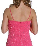 Fully Beaded Spaghetti Strapped Evening Prom Dress — back
