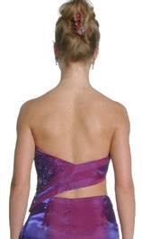 Asymmetrical Top Beaded Formal Dress — back