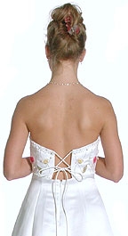 Floral Print and Crossed Back Bridal Gown — back