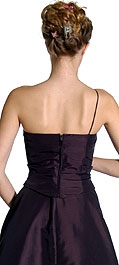 Taffeta Prom Dress with Flower Applique — back