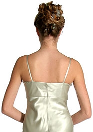 Satin Full Length Formal Bridesmaid Dress — back