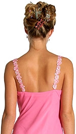 Floral Pink Asymmetric Layered Prom Dress — back in Pink