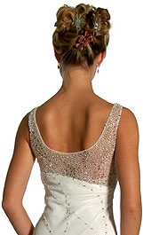 Beaded Sleeveless Straight Formal Prom Dress — back