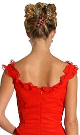 Ruffle Beaded Formal Dress — back in Red