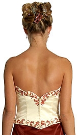 2 Piece Strapless Form Fitting Formal Prom Dress — back in Burgundy