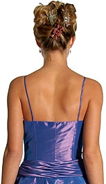Short Layered Prom Dress with Flower Applique — back