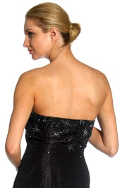 Beaded Mermaid Cut Style and Ruffled Prom Dress — back