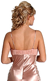 Pleated Long Formal Beaded Prom Dress — back