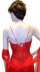 See-Thru Beaded Waist Prom Dress — back