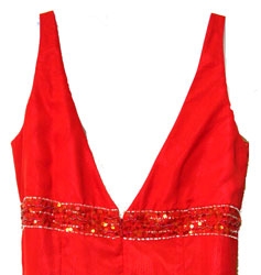 Empire Cut Red Prom Dress — back