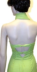 Halter-Neck Beaded Prom Dress — back