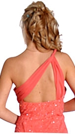 Single Shouldered and Brooched Prom Dress — back