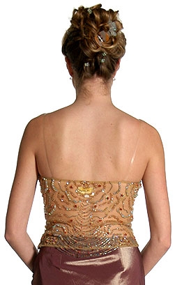 Beaded English Net Bodice Prom Dress — back