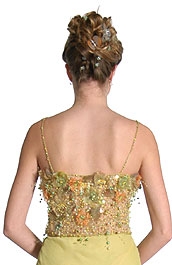 Spaghetti Style English Net Prom Dress — back