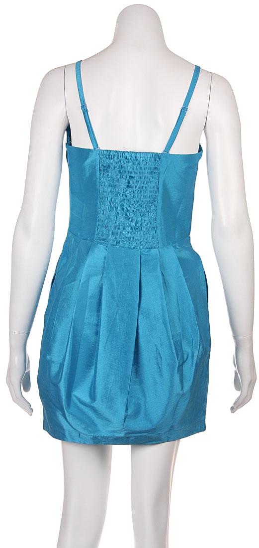 Short Shirred Prom Dress — back