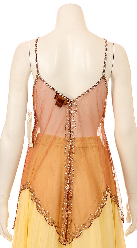 V-cut Spaghetti Strapped Dazzling Top — back